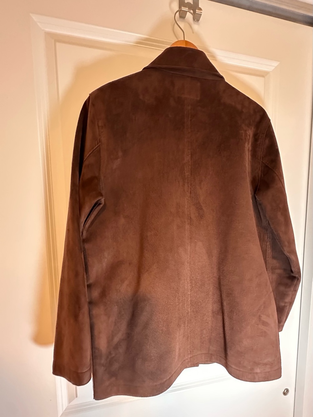 Women’s Lauren (Ralph Lauren) Brown Faux suede, Unlined Barn Jacket coat Sz S - Picture 3 of 5